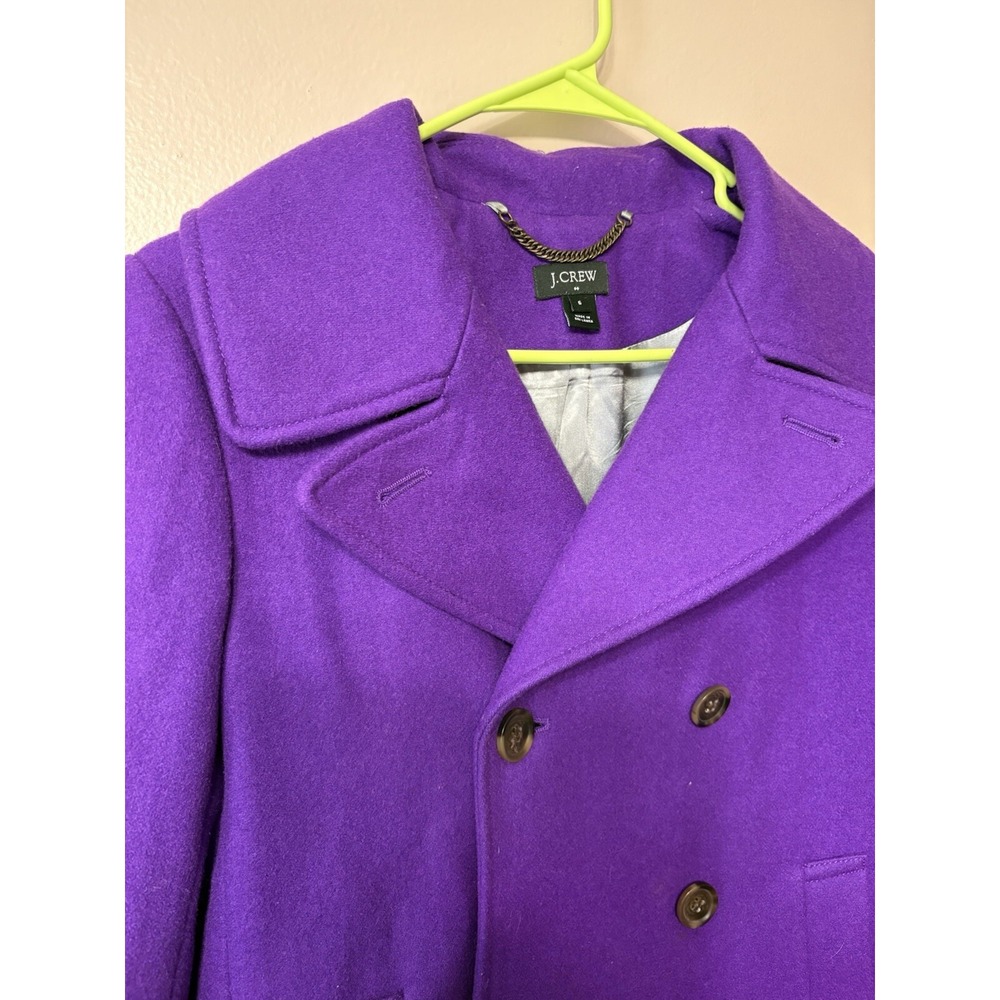Size 6 J Crew Women's Wool Blend Pea Coat Purple Double‎ Breasted Lined